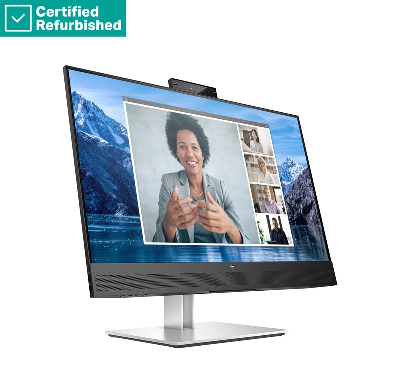 RENEW SILVER HP E27m G4 QHD Charging Conferencing Monitor - 27" 2560x1440 QHD 300-nit 75Hz AG, IPS, USB-C(65W)/HDMI/DisplayPort/DisplayPort-out, 4x USB-A, speakers, 5MP webcam, RJ-45 LAN, height adjustable/tilt/swivel/pivot, 1 years thumbnail 2