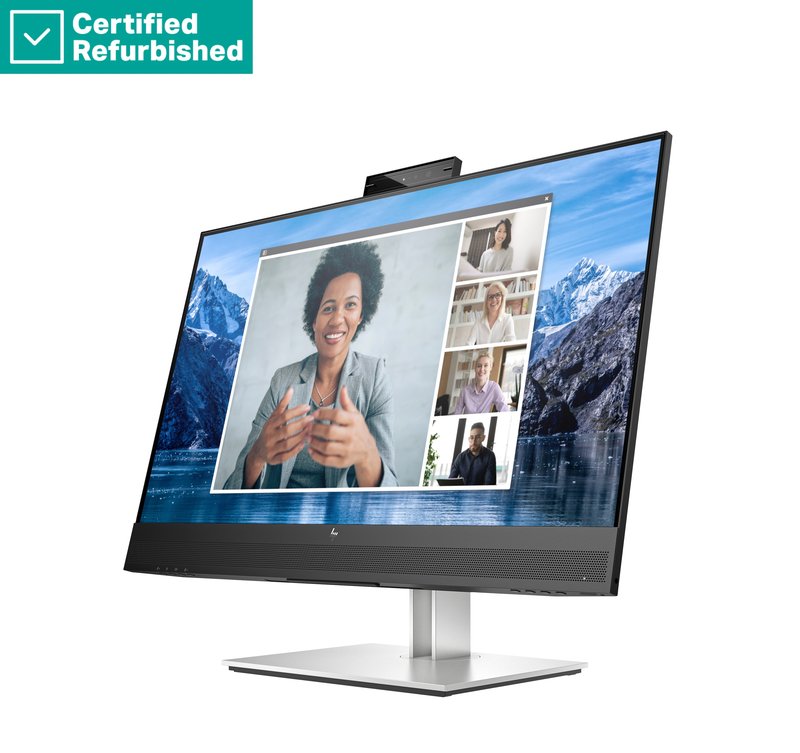 RENEW SILVER HP E27m G4 QHD Charging Conferencing Monitor - 27" 2560x1440 QHD 300-nit 75Hz AG, IPS, USB-C(65W)/HDMI/DisplayPort Daisy-Chain, 4x USB-A, speakers, 5MP webcam, RJ-45 LAN, height adjustable/tilt/swivel/pivot, 1 years thumbnail 2