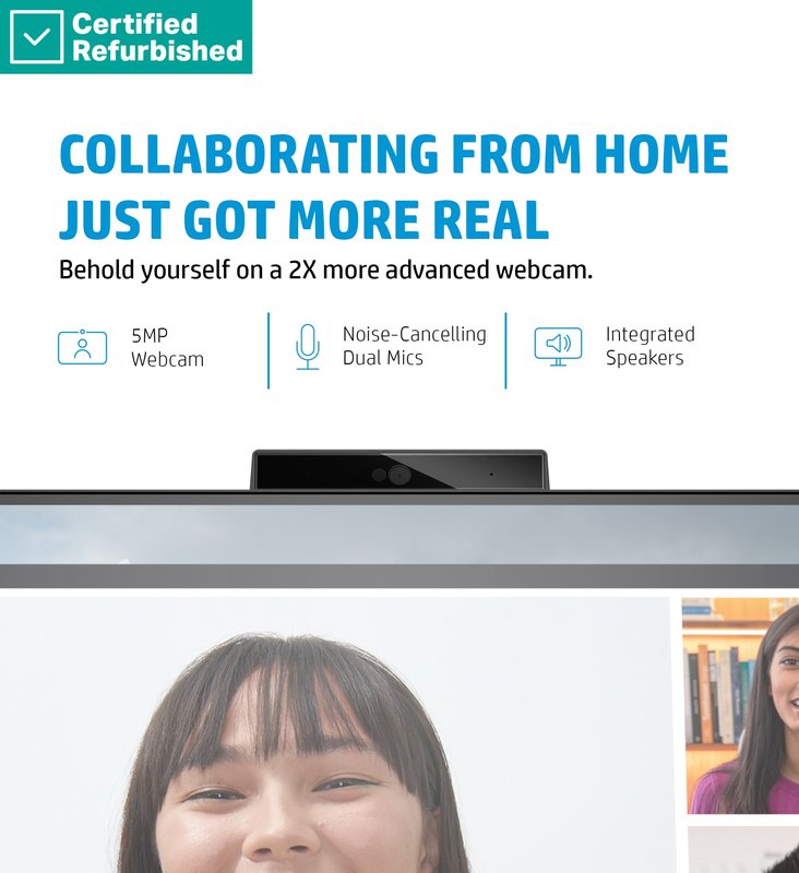 RENEW SILVER HP E27m G4 QHD Charging Conferencing Monitor - 27" 2560x1440 QHD 300-nit 75Hz AG, IPS, USB-C(65W)/HDMI/DisplayPort Daisy-Chain, 4x USB-A, speakers, 5MP webcam, RJ-45 LAN, height adjustable/tilt/swivel/pivot, 1 years thumbnail 9