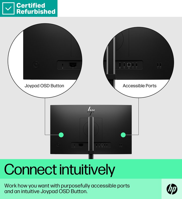 RENEW SILVER HP E22 G5 FHD Monitor - 21.5" 1920x1080 FHD 250-nit 75Hz AG, IPS, HDMI/DisplayPort, 4x USB-A, height adjustable/tilt/swivel/pivot, 1 years thumbnail 8