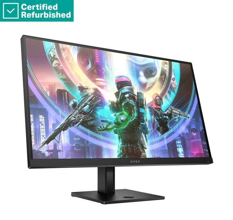 RENEW SILVER OMEN by HP 27qs QHD Gaming Monitor - 27" 2560x1440 QHD 400-nit 240Hz AG, IPS, 2x HDMI/DisplayPort, 2x USB-A, speakers, height adjustable/tilt/pivot, 1 years - Image 1