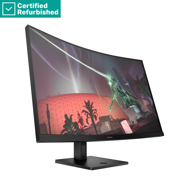 RENEW GOLD OMEN by HP 32c Curved Gaming Monitor - 31.5" 2560x1440 QHD 400-nit 165Hz AG, Curved, VA HDR 400, 2x HDMI/DisplayPort, height adjustable/tilt, 1 years thumbnail 2