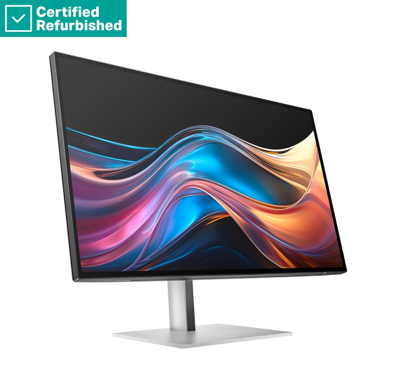 RENEW SILVER HP 727pq Series 7 Pro QHD Monitor - 27" 2560x1440 QHD 400-nit 120Hz AG, IPS Black HDR 400, USB-C(15W)/HDMI/DisplayPort/DisplayPort-out, 3x USB-A, No, height adjustable/tilt/swivel/pivot, 1 years (replaces Z27q G3) thumbnail 2