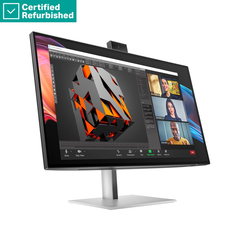 RENEW SILVER HP 727pm Series 7 Pro 4K Conferencing Monitor - 27" 3840x2160 UHD 400-nit 60Hz AG, IPS Black HDR 400, USB-C(100W/15W)/HDMI/DP Daisy-Chain, 5x USB-A, speakers, 5MP webcam, RJ-45 LAN, height adjustable/tilt/swivel/pivot, 1 years thumbnail 2
