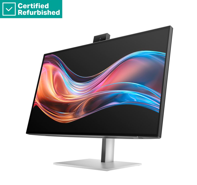 RENEW SILVER HP 727pm Series 7 Pro 4K Conferencing Monitor - 27" 3840x2160 UHD 400-nit 60Hz AG, IPS Black HDR 400, USB-C(100W/15W)/HDMI/DP Daisy-Chain, 5x USB-A, speakers, 5MP webcam, RJ-45 LAN, height adjustable/tilt/swivel/pivot, 1 years thumbnail 3