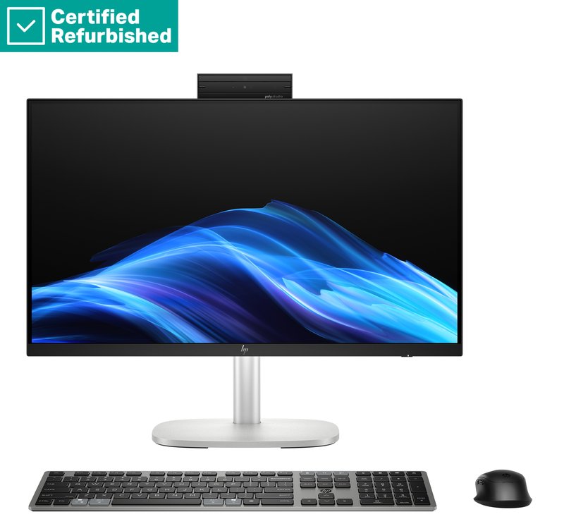 RENEW SILVER HP EliteStudio 8 G1i AIO All-in-One 24 - Ultra 5-235, 16GB, 512GB SSD, 23.8 FHD Touch AG, Height Adjustable, USB Mouse, Win 11 Pro, 1 years - Image 1