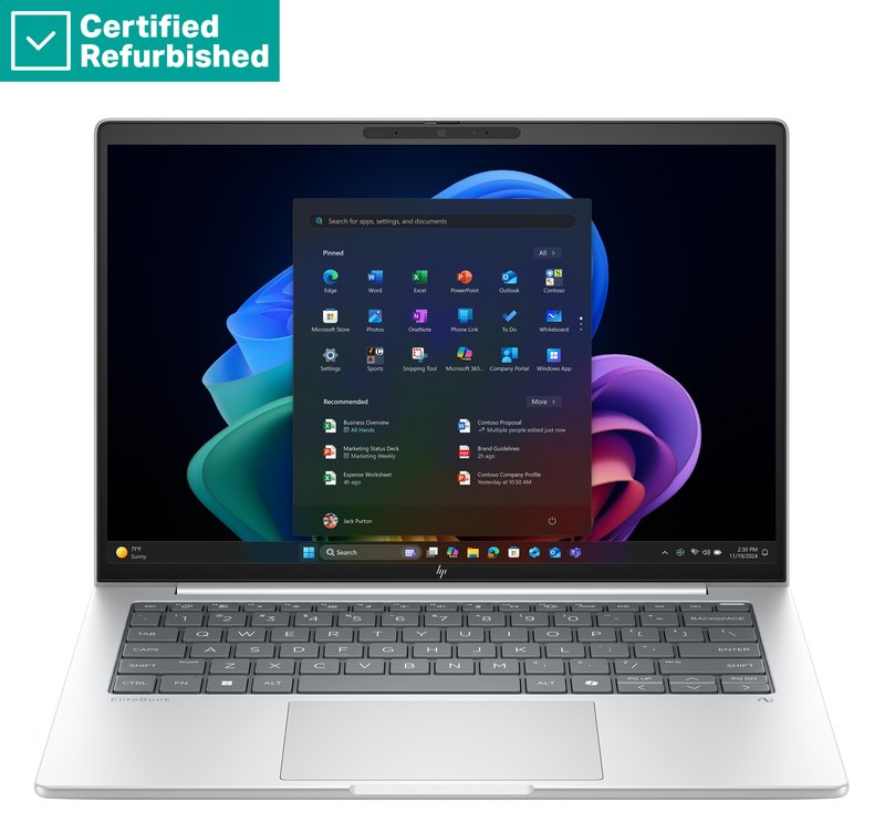 RENEW GOLD HP EliteBook 8 G1a AI 14 - Ryzen AI 5 340, 16GB, 512GB SSD, 14 WUXGA 300-nit AG, 5MP IR cam, WWAN-ready, Smartcard, FPR, Nordic backlit keyboard, 62Wh, Win 11 Pro, 1 years - Image 1