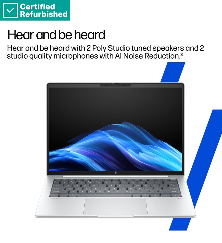 RENEW GOLD HP EliteBook 8 G1a AI 14 - Ryzen AI 5 340, 16GB, 512GB SSD, 14 WUXGA 300-nit AG, 5MP IR cam, WWAN-ready, Smartcard, FPR, Nordic backlit keyboard, 62Wh, Win 11 Pro, 1 years thumbnail 8