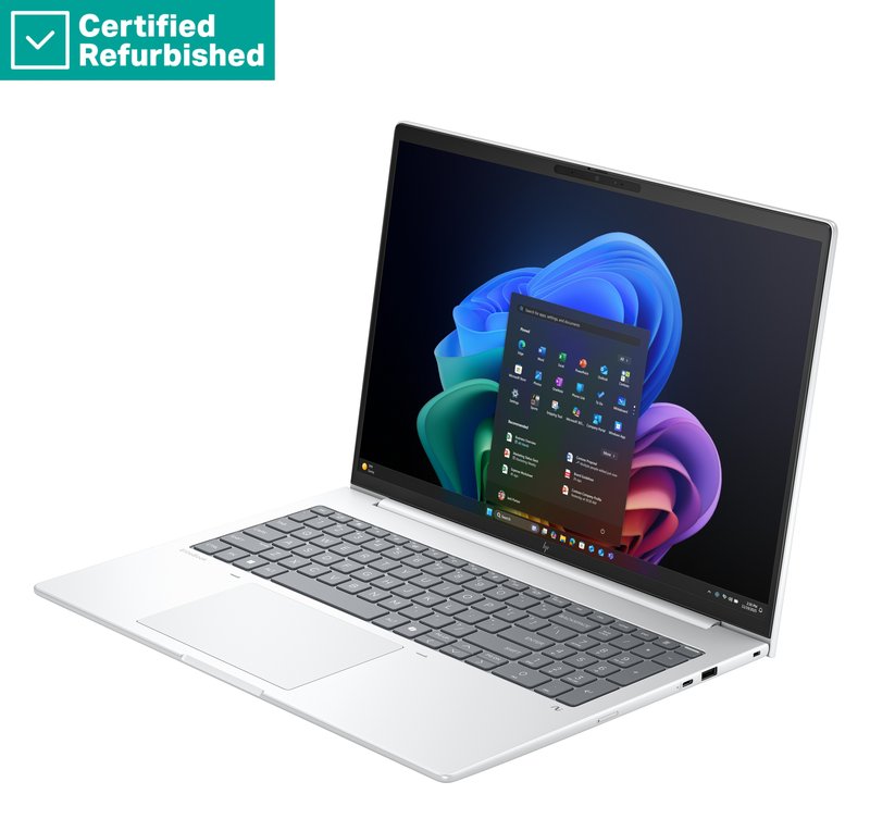RENEW SILVER HP EliteBook 8 G1i AI 16 - Ultra 7-258V, 32GB, 1TB SSD, 16 WUXGA AG, 5MP IR cam, FPR, US backlit keyboard, Glacier Silver, 77Wh, Win 11 Pro, 1 years thumbnail 4