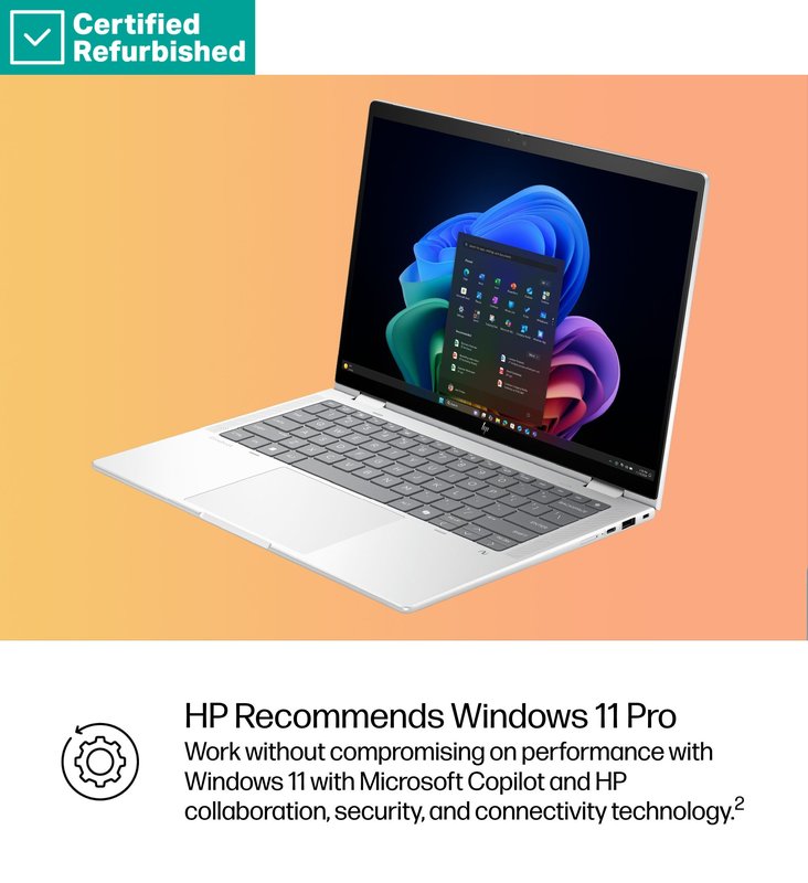 RENEW GOLD HP EliteBook X Flip G1i AI 14 - Ultra 7-258V, 32GB, 512GB SSD, 14 WUXGA AG, 5MP IR cam, FPR, UK backlit keyboard, Glacier Silver, 68Wh, Win 11 Pro, 1 years thumbnail 7