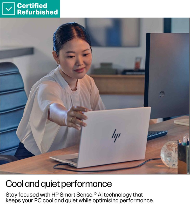 RENEW SILVER HP EliteBook 8 G1i 13 - Ultra 5-235U, 32GB, 512GB SSD, 13.3 WUXGA 300-nit AG, 5MP IR cam, Smartcard, FPR, US keyboard, 62Wh, Win 11 Pro, 1 years thumbnail 8