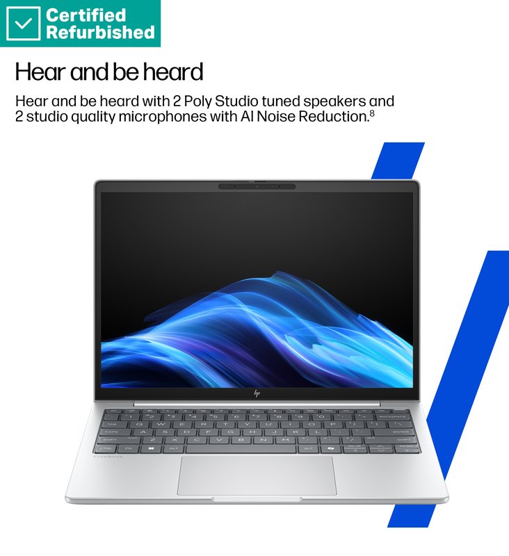 RENEW SILVER HP EliteBook 8 G1i 13 - Ultra 5-235U, 32GB, 512GB SSD, 13.3 WUXGA 300-nit AG, 5MP IR cam, Smartcard, FPR, US keyboard, 62Wh, Win 11 Pro, 1 years thumbnail 9