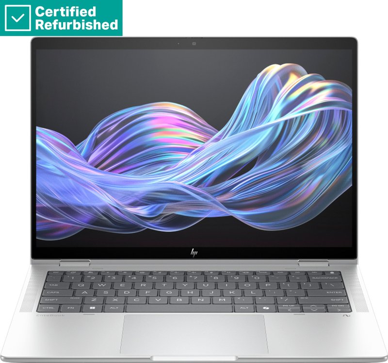 RENEW GOLD HP EliteBook X Flip G1i AI 14 - Ultra 7-258V, 32GB, 1TB SSD, 14 WUXGA Privacy AG, 5MP IR cam, FPR, UK backlit keyboard, Glacier Silver, 68Wh, Win 11 Pro, 1 years - Image 1