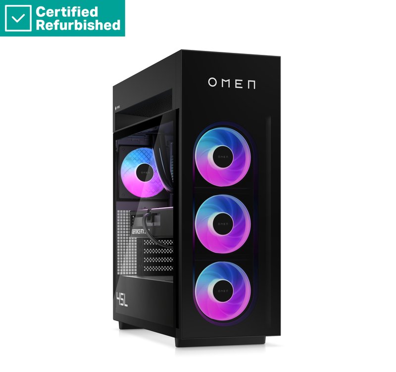 RENEW SILVER OMEN by HP MAX 45L Gaming Desktop PC GT23-0790ng - Ryzen 9 9900X3D, 64GB, 2TB SSD, GeForce RTX 5080 16GB, No Mouse, Win 11 Home, 1 years thumbnail 2