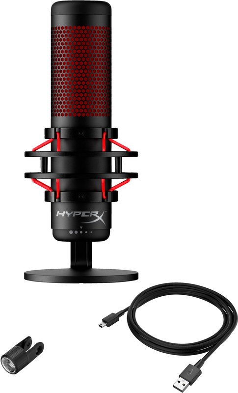 HyperX QuadCast - USB Microphone (Black-Red) thumbnail 6