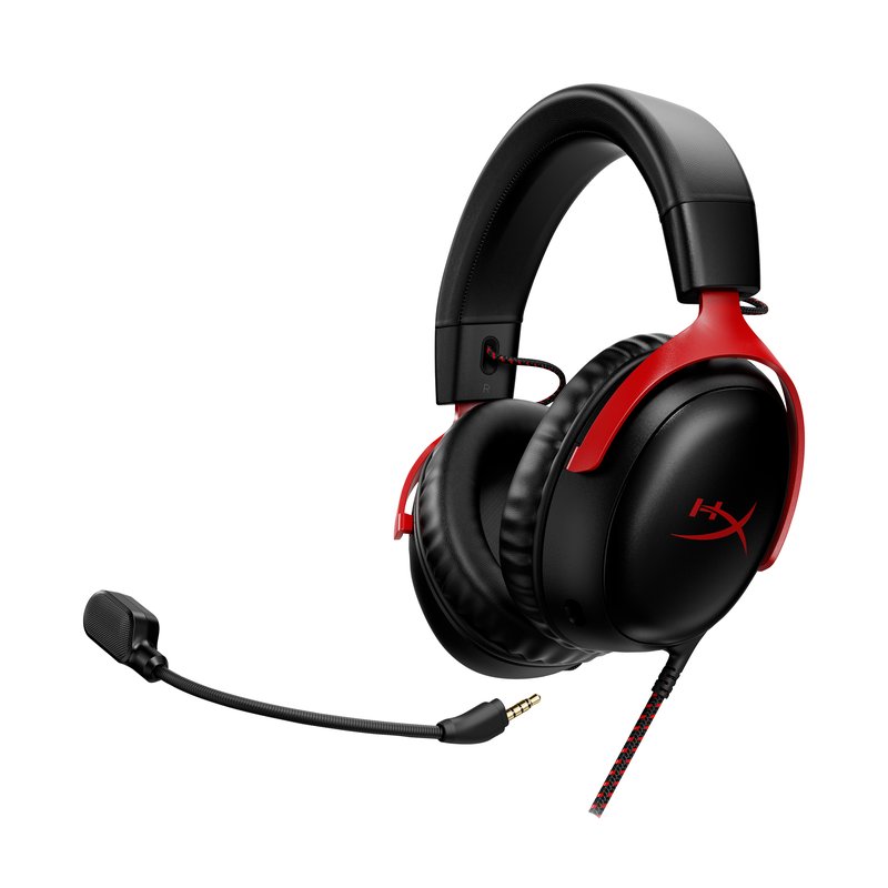 HyperX Cloud III - Gaming Headset (Black/Red) thumbnail 3